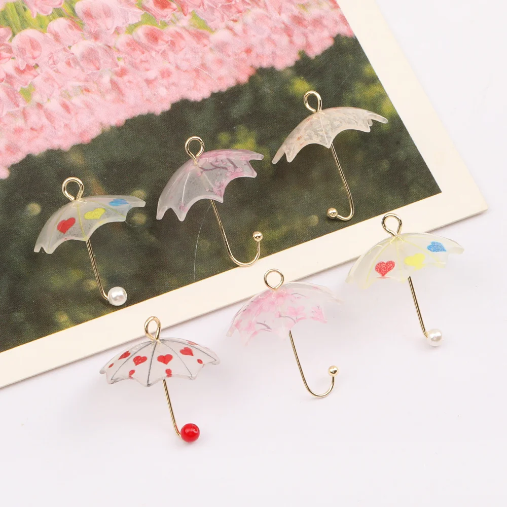 Cordial Design 100Pcs 19*21MM Jewelry Findings & Components/Hand Made/Umbrella Shape/DIY Earring Making/Cute Resin Charms #16273 - cordial