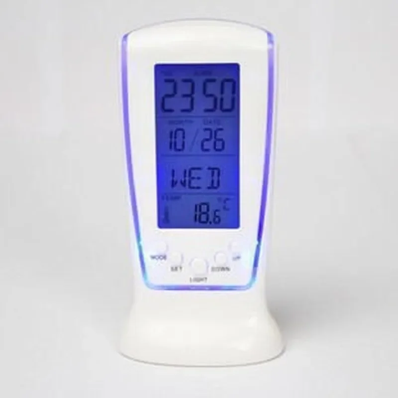 

LED Digital Alarm Clock with Blue Back Light, Electronic Calendar, Thermometer