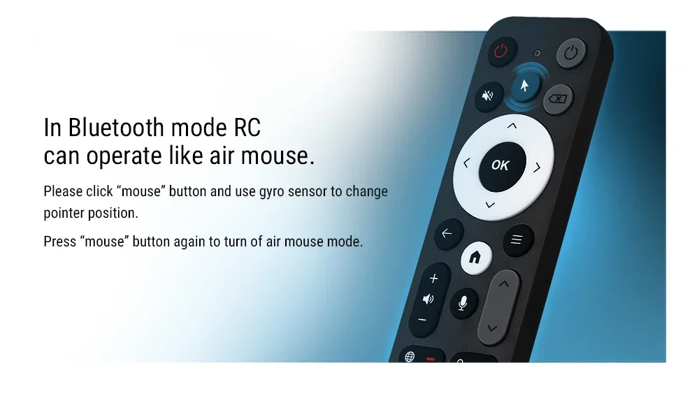 Original UGOOS BT Voice Remote Control Replacement Gyroscope Air Mouse for Ugoos