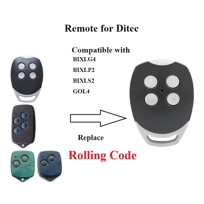 цена For DITEC Garage Remote Control Ditec BIXLS2 BIXLP2 GOL4 BIXLG4 Rolling Code