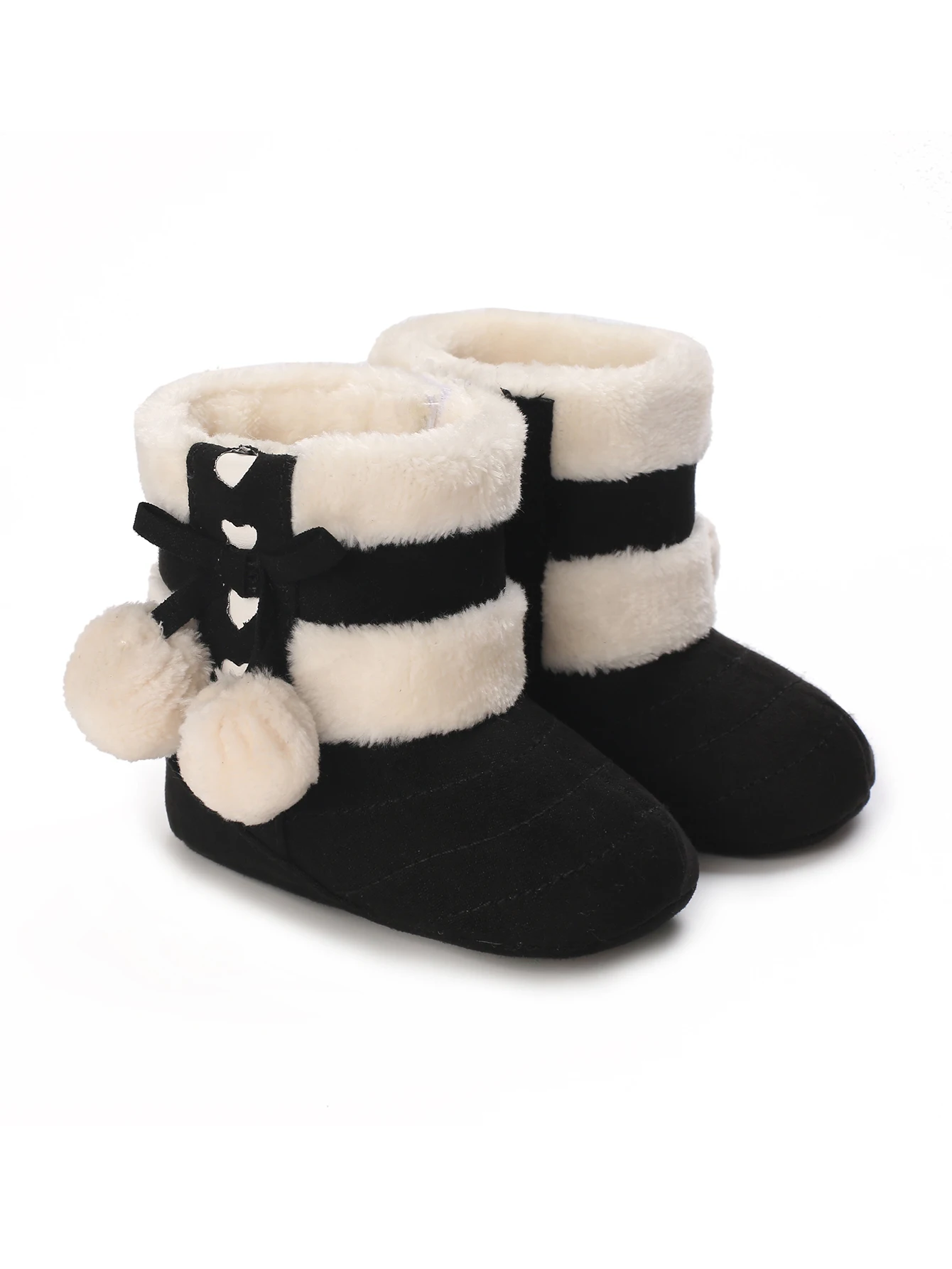 0–18 Monate Baby-Winterstiefel – Plüsch-Schneestiefel mit süßer Schleife | Warmer erster Schritt – Detail 7
