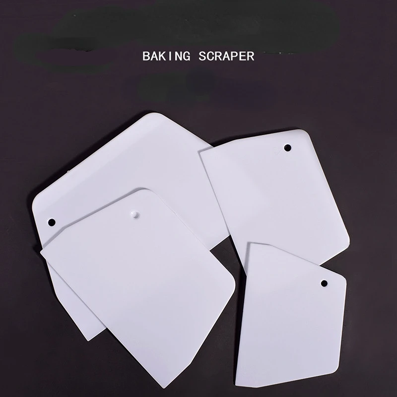 Plastic Cake Cream Spatula Doug Trapezoidal Cream Cake Scraper Pastry Dough White Cutting Board Baking Tools Kitchen Gadgets baking supplies cake tools