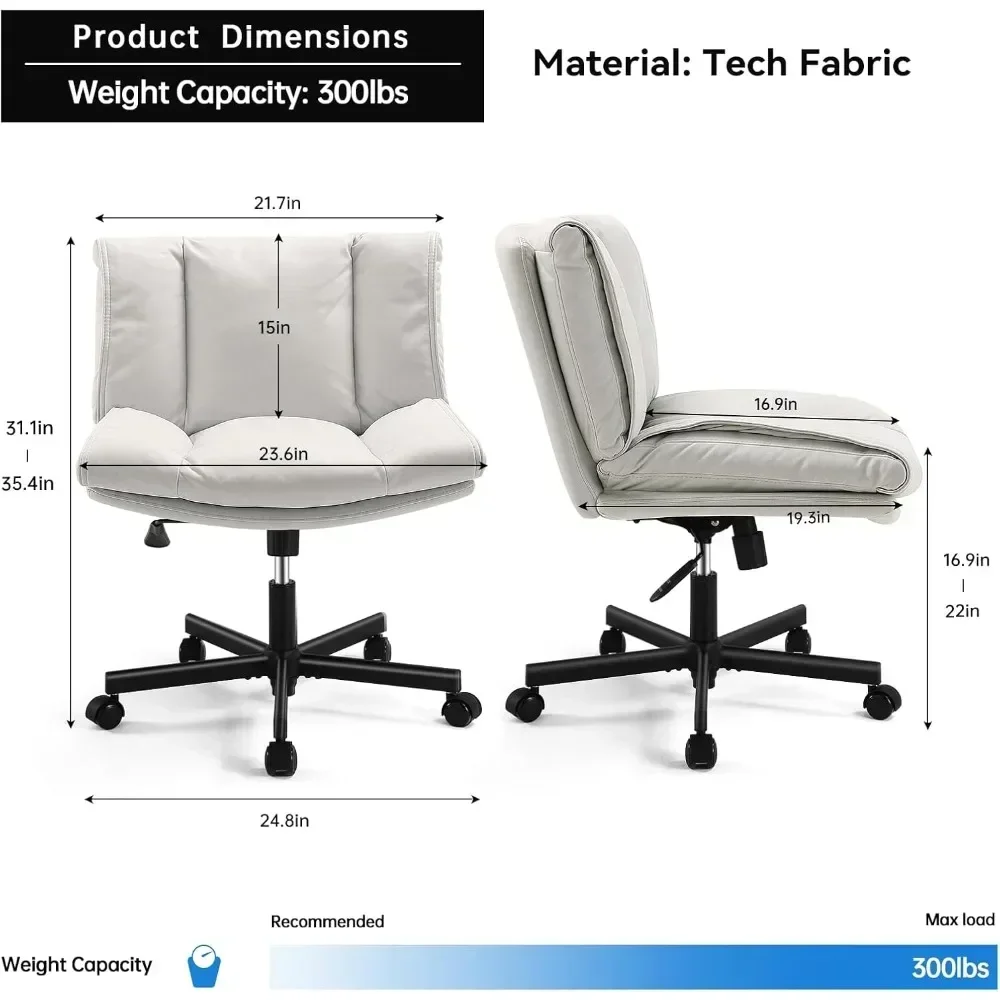 "ergonomic swivel chair with cushioned seat, adjustable height, and tech fabric upholstery"
