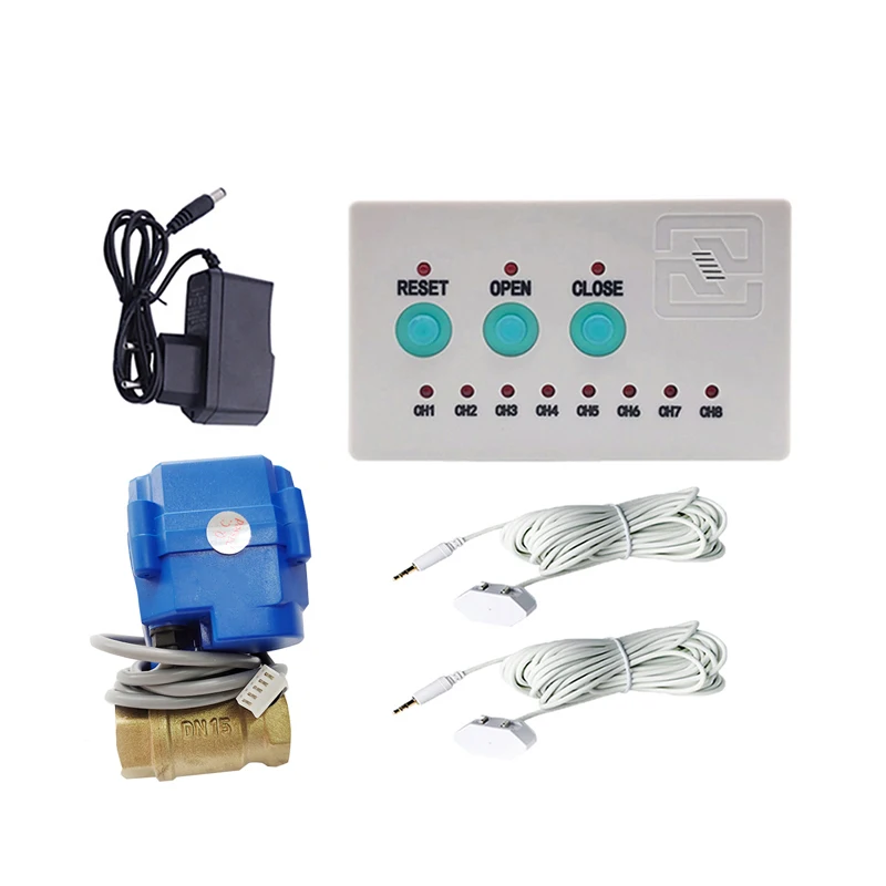 

Water Leakage System Level Sensor Detector with 1/2", 3/4" Smart Valve VS 2pcs Water Sensors Protection Against Overflow Leaks