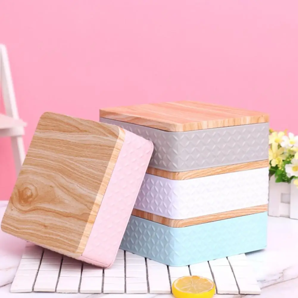 

Iron Candy Can Square Cookie Storage Container Jar Snack Case Empty Refillable Candy Storage Can Candy Box Sealed Food Container