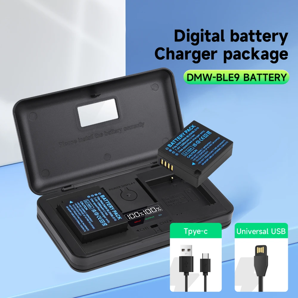 Caricabatterie Batmax DMW-BLG10 Doppio USB LCD – Per Panasonic Lumix, Con 4 LED Di Stato, 5V 2A - copertina