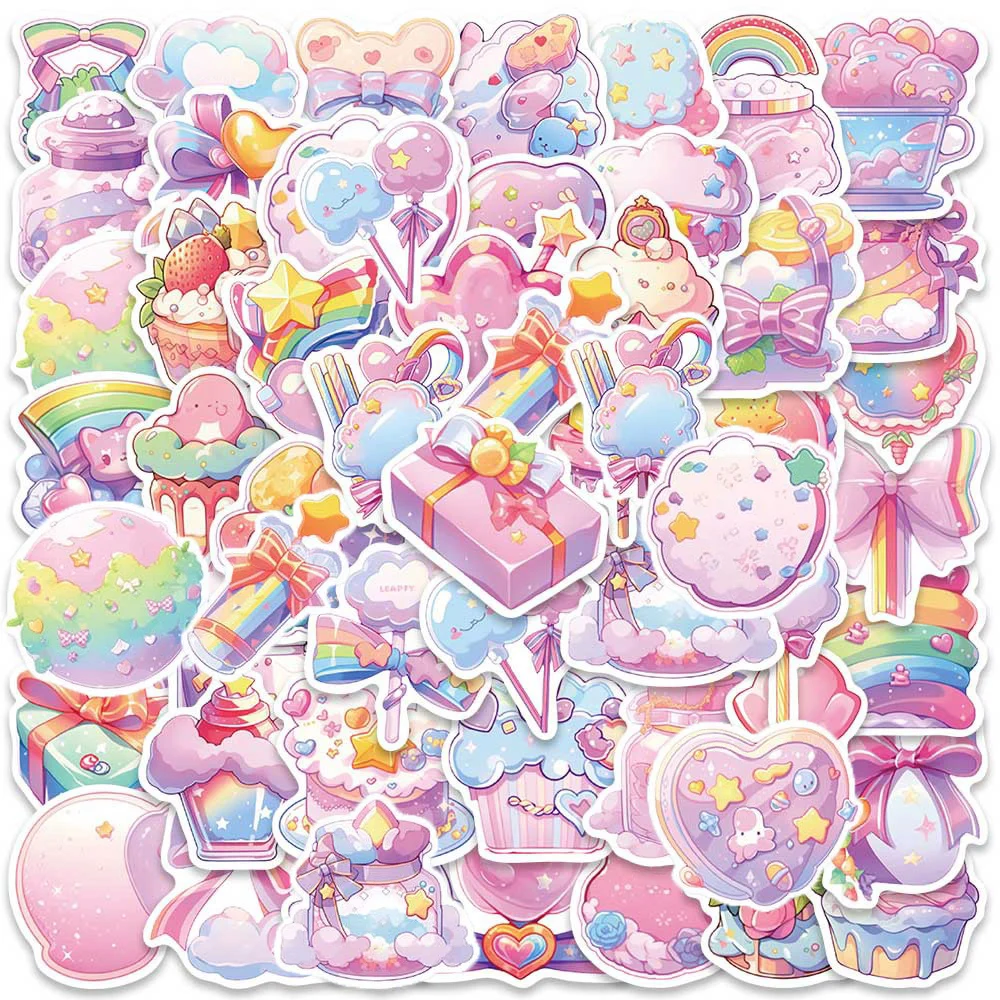 10/50Pcs Cute Pink Candy Cartoon Varied Stickers Pack for Kids Travel Luggage Scrapbooking Laptop Car Decoration Graffiti Decals 6pcs pack weekend flowers deco stickers scrapbooking styling journal toy deco album diy stationery stickers