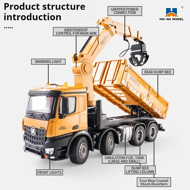 Huina 1538 Remote Control Dump Engineering Truck 2.4G Remote