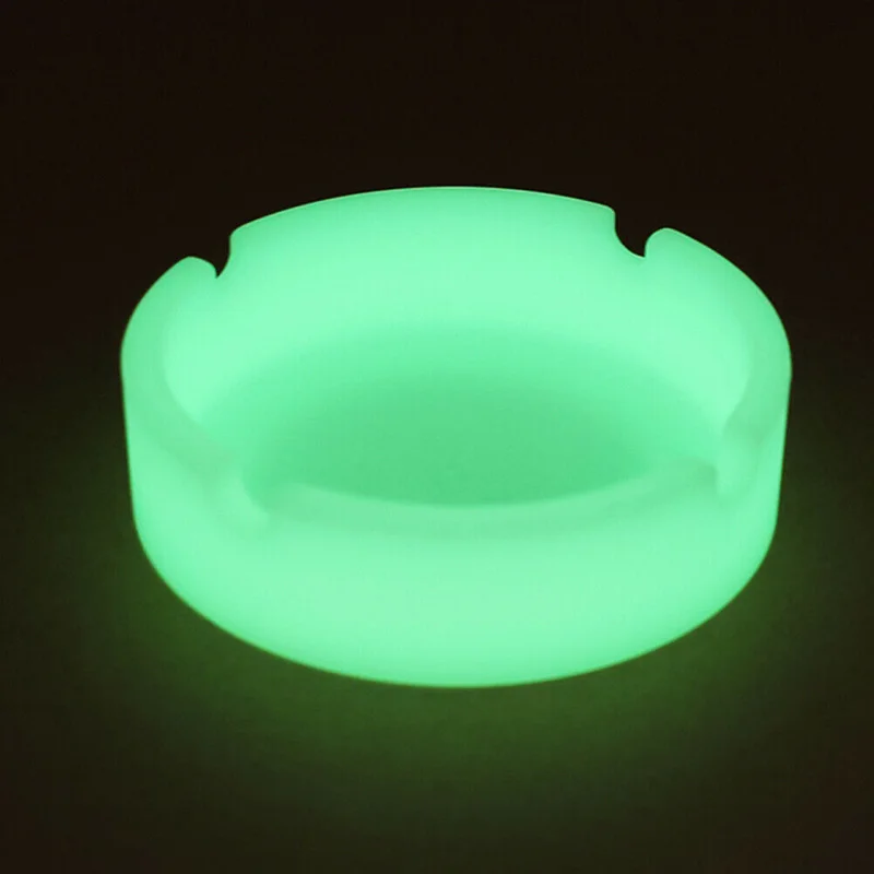Creative Round Luminous Luminous Silicone Soft Ashtray Smoking Cigarette Cigar Weed Accessories Home Desk Accessories Ashtray cigarettes ashtray silicone ashtray