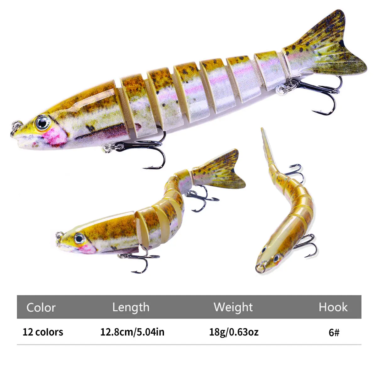 Multi-Segmented Fishing Lures, Glide Swim Bait Lure Freshwater And