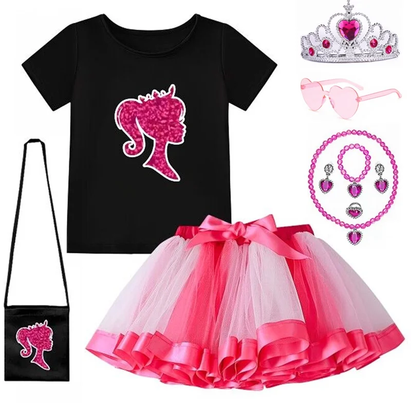 Футболка + юбка + сумка с принтом