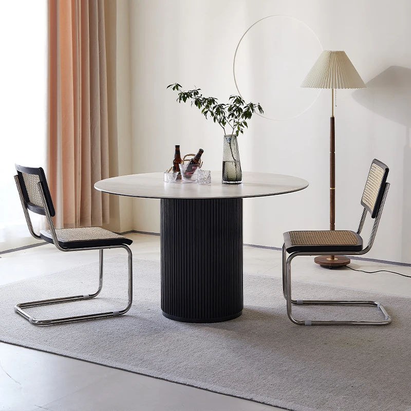 

Living Luxury Dining Table Modern Waterproof Multifunctional Round Dining Tables Kitchen Two Mesa Comedor Home Furniture