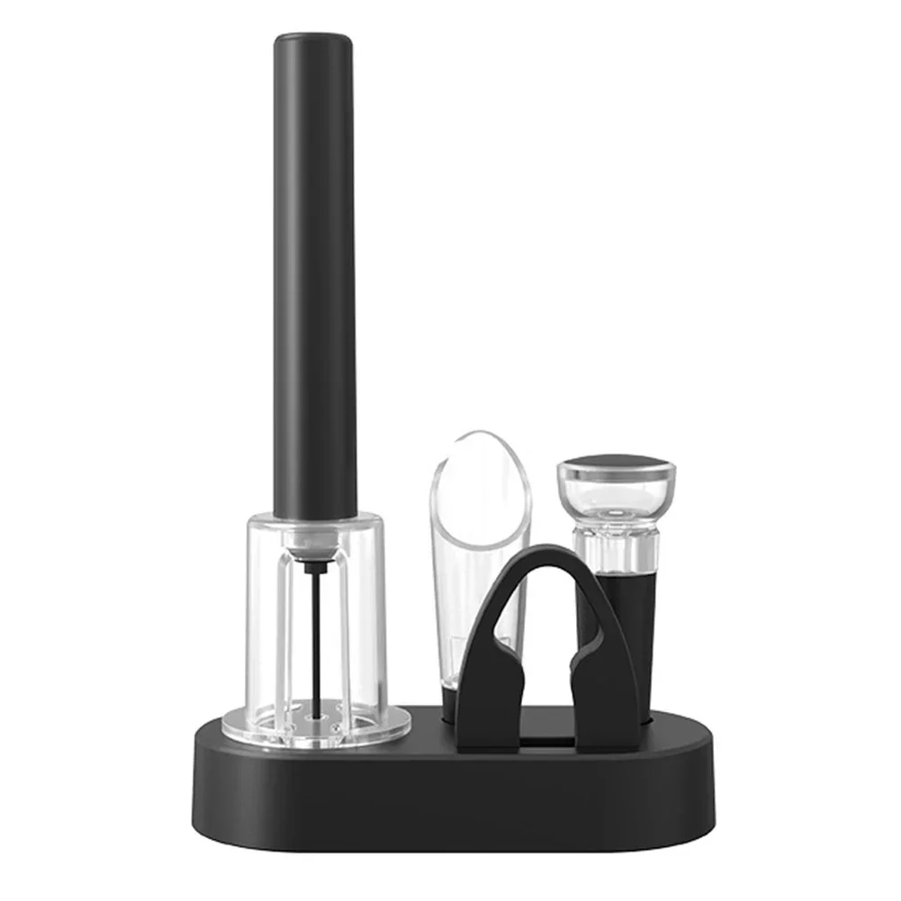 Air Pressure Bottle Opener Set With Foil Cutter,Wine Pourer And Vacuum Stopper! ABS Straight Cylinder Air Pressure Bottle Opener