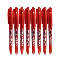 Vibrant Erasable Gel Pen Set - 8 Assorted Colors, Fine 0.5mm Tip for Creative Writing & Drawing (8 red)