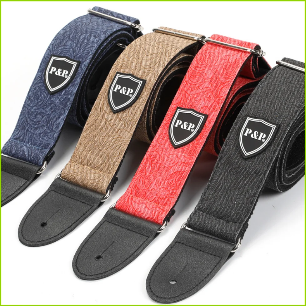 Enhanced Denim Cotton Guitar Strap – Adjustable & Padded for Comfort