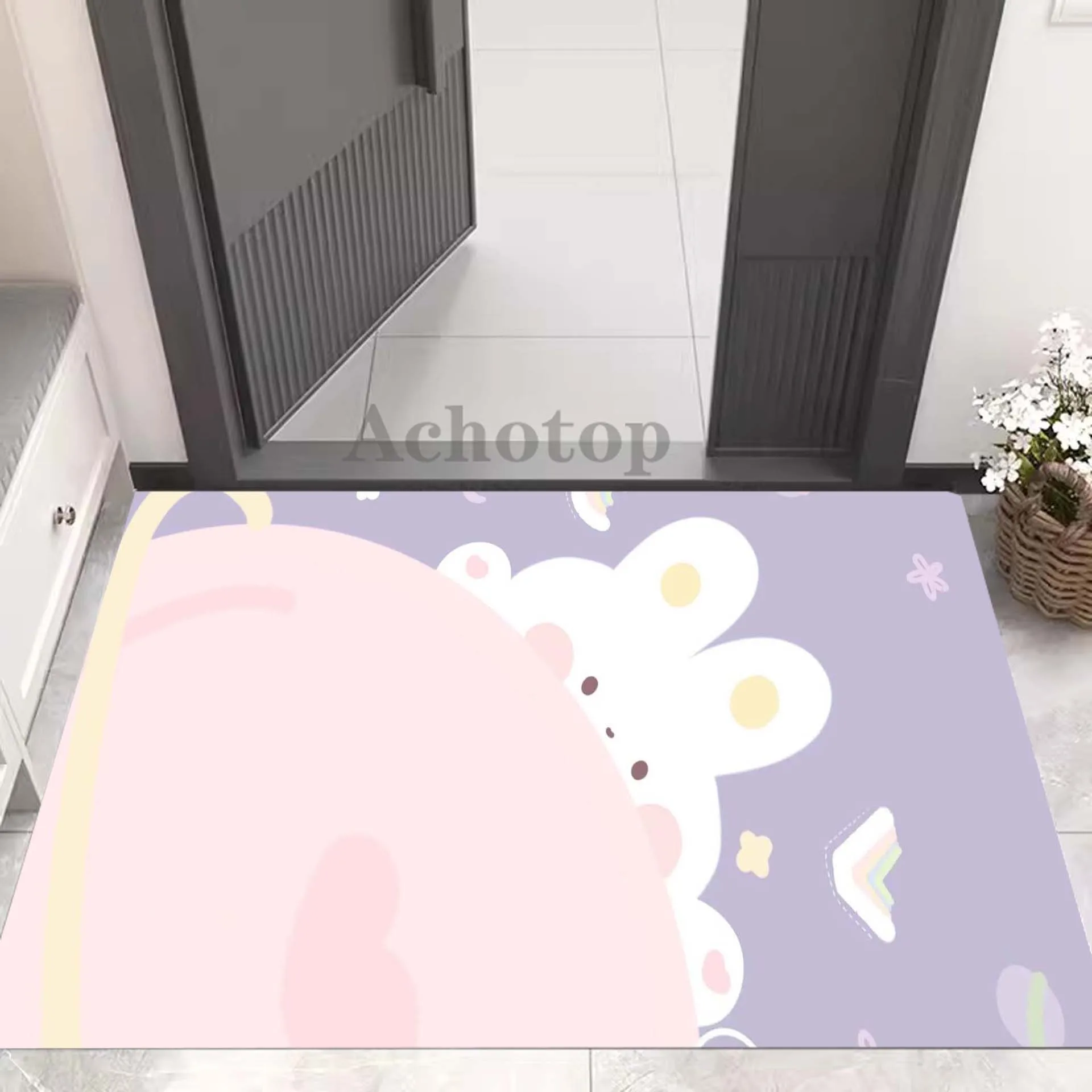 

Diatom Door Mat Kawaii Carpet Living Room Area Rugs Coffee Tables Mat Cloakroom Soft Foot Mat of Bedroom Rug Absorbent Anti-Slip