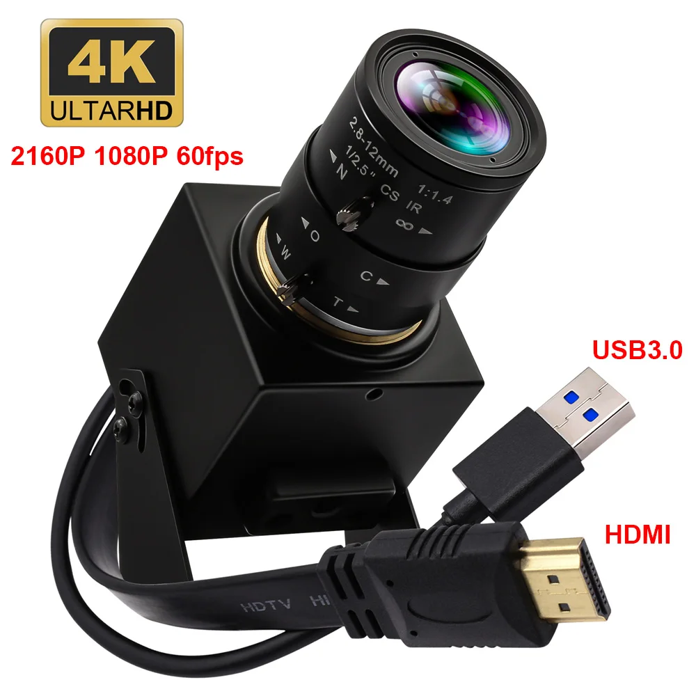 ELP 4K HDMI Camera High Speed 60fps 4K USB Camera IMX415 Sensor Mini USB Webcam USB3.0 Viedo for Computer PC Raspberry Pi