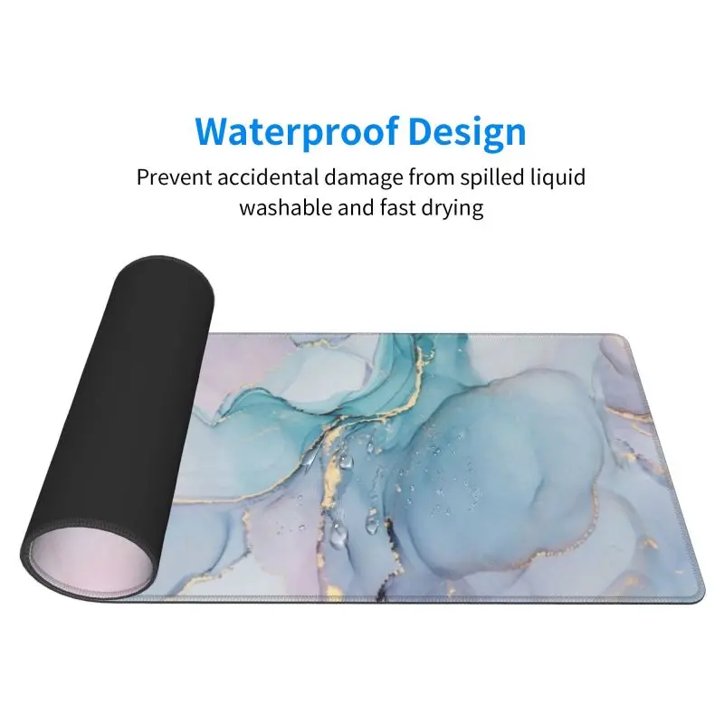 Marble desk mat for keyboard and mouse
