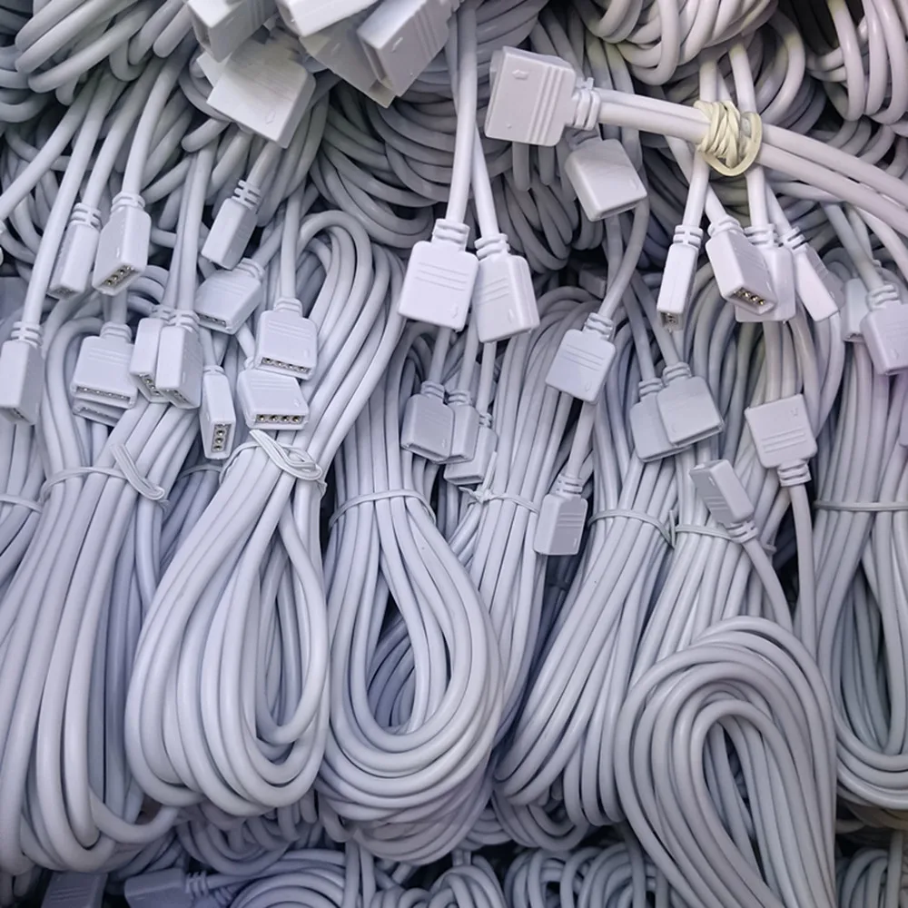 30cm 50cm 100cm 150cm 200cm 250cm 300cm 500cm 4 Pin 3528 5050 RGB LED Strip Connector Wire Extension Cable Female Extend Cord led strip cable splitter connectors cable
