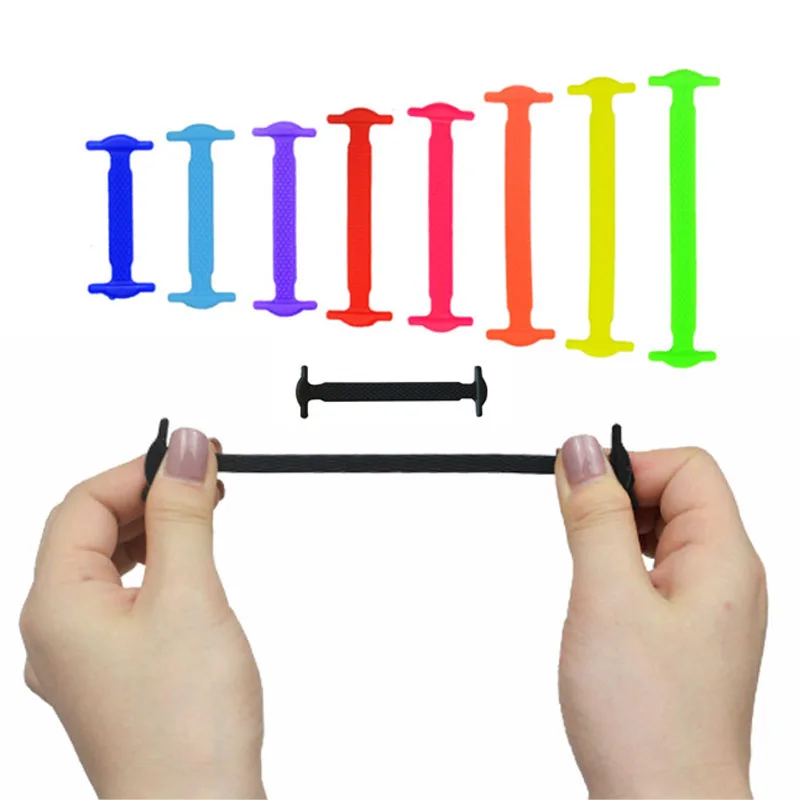 16 Stück elastische Schnürsenkel für alle Sneakers, Silikon-Stretch-Schnürsenkel, Unisex, modisch, ohne Krawatte, Schnürsenkel, Gummiband-Schnürsenkel – Detail 19
