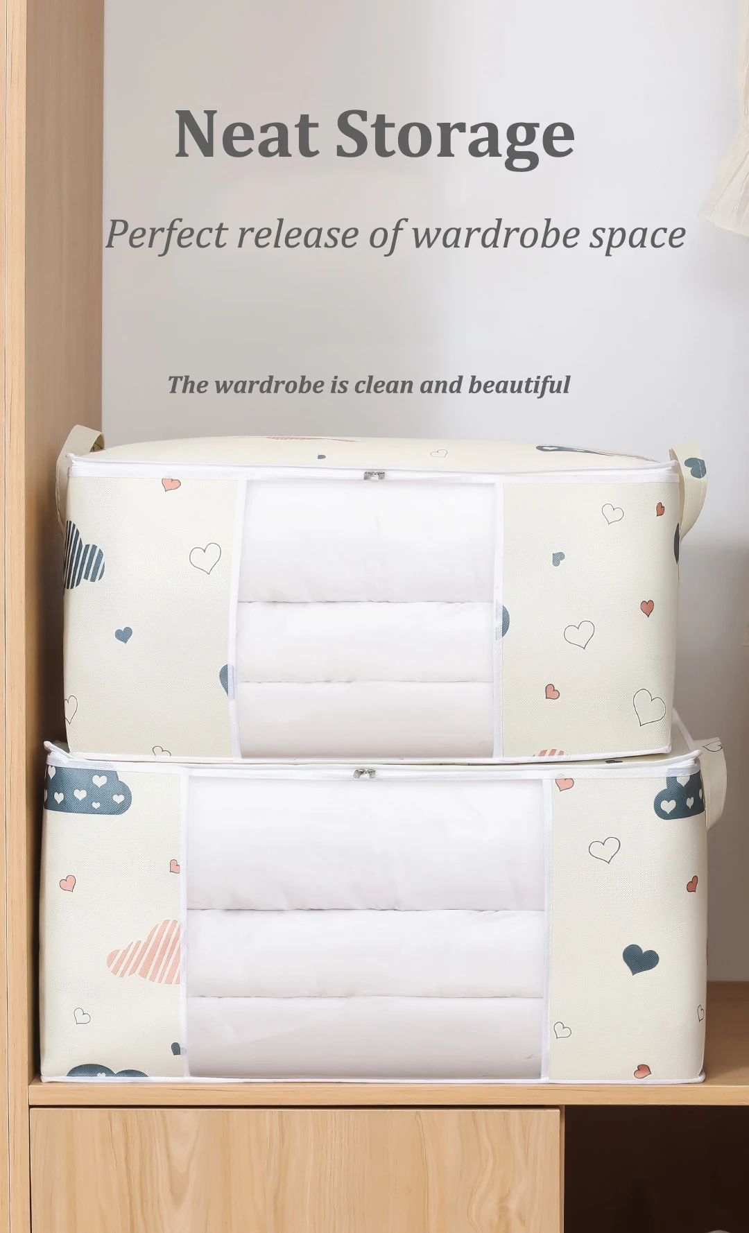 Big Capacity Storage Bag 4/2/1PCS Quilt Clothes Moisture Dust Proof Organizer Duvet Blanket Sorting Bags Luggage Bag