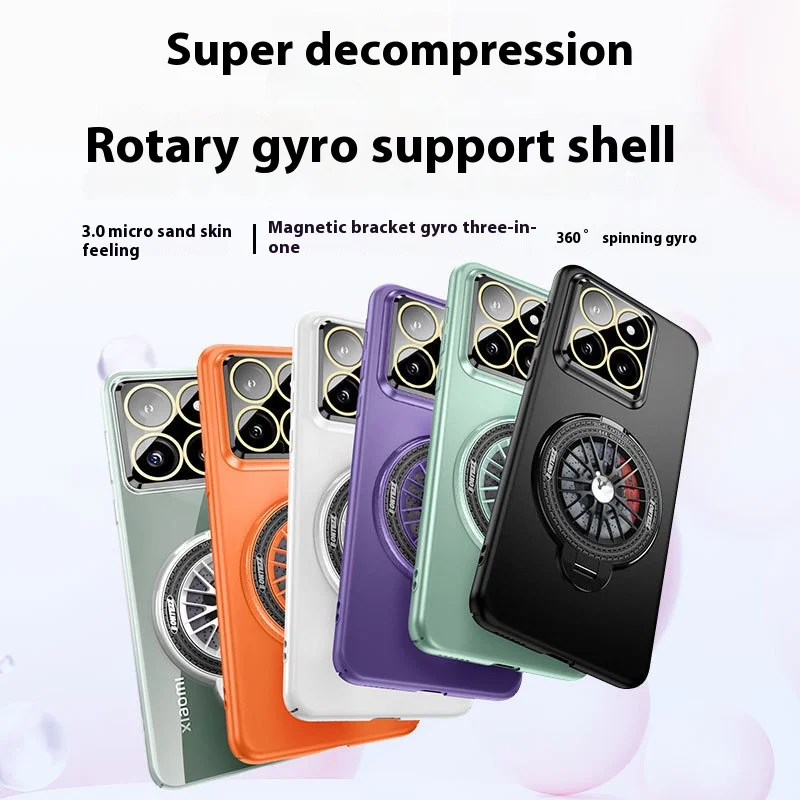 Magnetic Suction Rotating Decompression For Xiaomi 14 14Pro Redmi K70 K70Pro Anti Drop And Shock-absorbing Protective Case