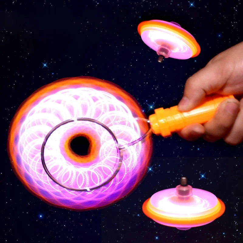 Led Magic Magnetic Orbit Spinning Top Toy Creative Hand Cranked Color Luminous Spinning Toys For Children Birthday Gift - 3
