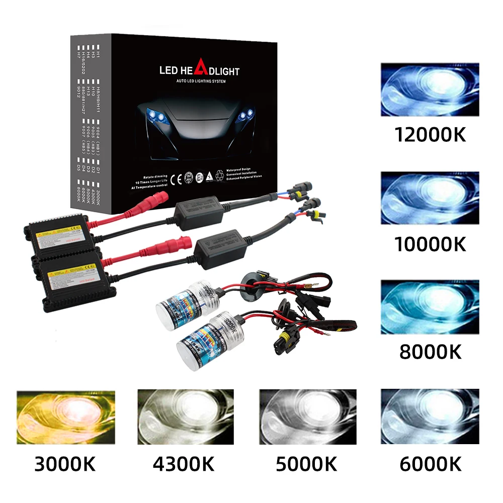 Xenon HID Kit H7 35W 55W Slim Ballast 12V H1 H3 H11 4300k 6000k Replace Halogen Lamp