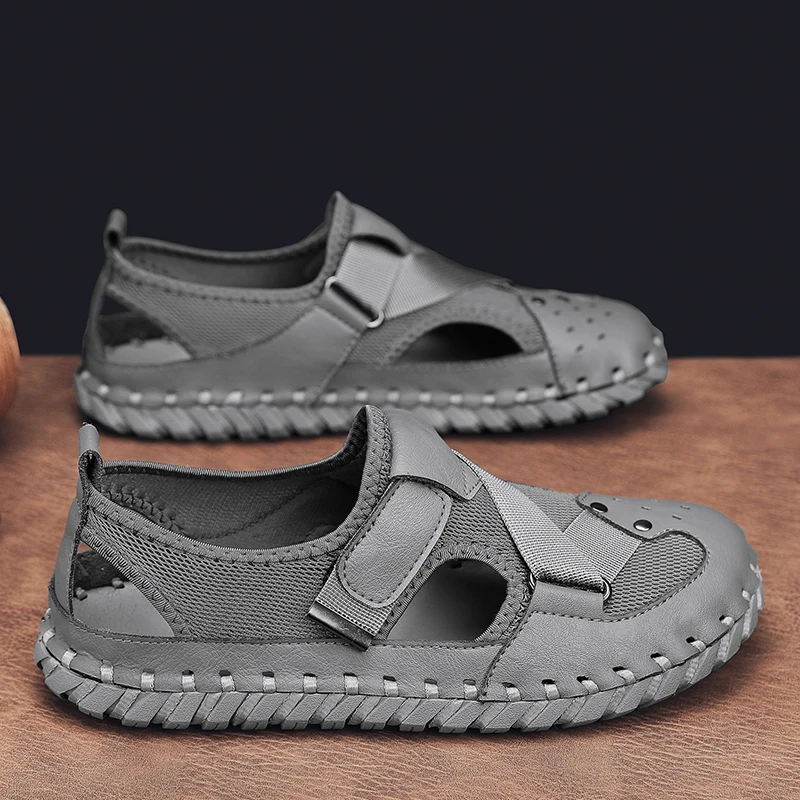 

CYYTL Mens Sandals Summer Casual Male Slippers Fashion Leather Outdoor Platform Luxury Ankle Beach Fisherman Shoes Sport Walking