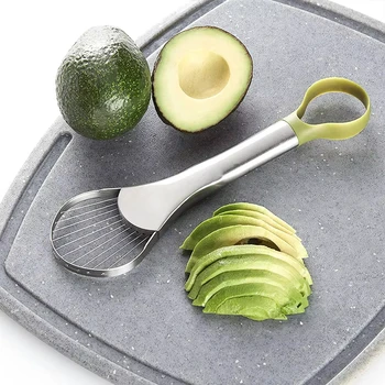 Avocado Slicer 2 In 1 Stainless Steel Avocado Cutter Peeler Knife Pitaya Kiwi Slicer Peeler Kitchen Gadget Fruit Vegetable Tools 1
