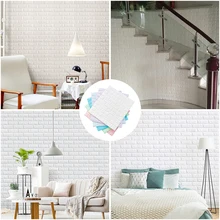 

10Pcs peel and stick 3D Wall Sticker for Living Room Bedroom Kitchen Backdrop Wall Waterproof PVC Luxury Self Adhesive Wallpaper
