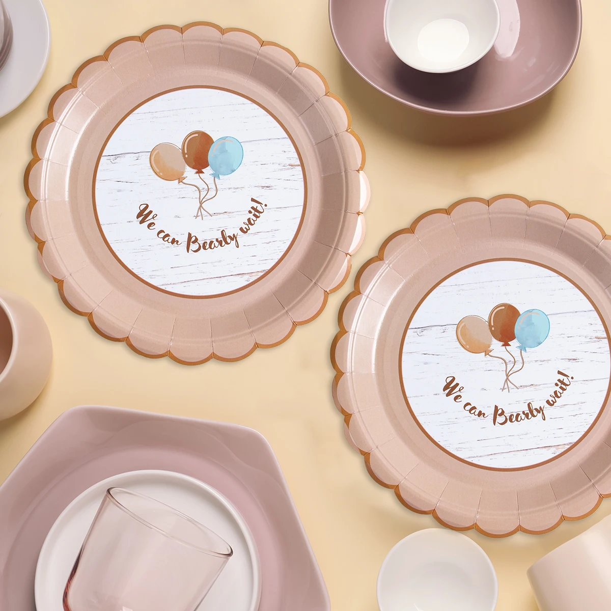 Bear Happy Birthday Decorations Wall Backdrop Banner Paper