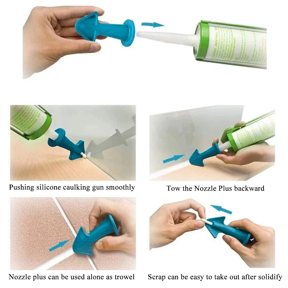 3Pcs Caulk Nozzle Applicator Silicone Caulking ToolS Sealant Nozzle Caulking Epoxy Piston Nozzle Accessory For Tile Brick Joints 5