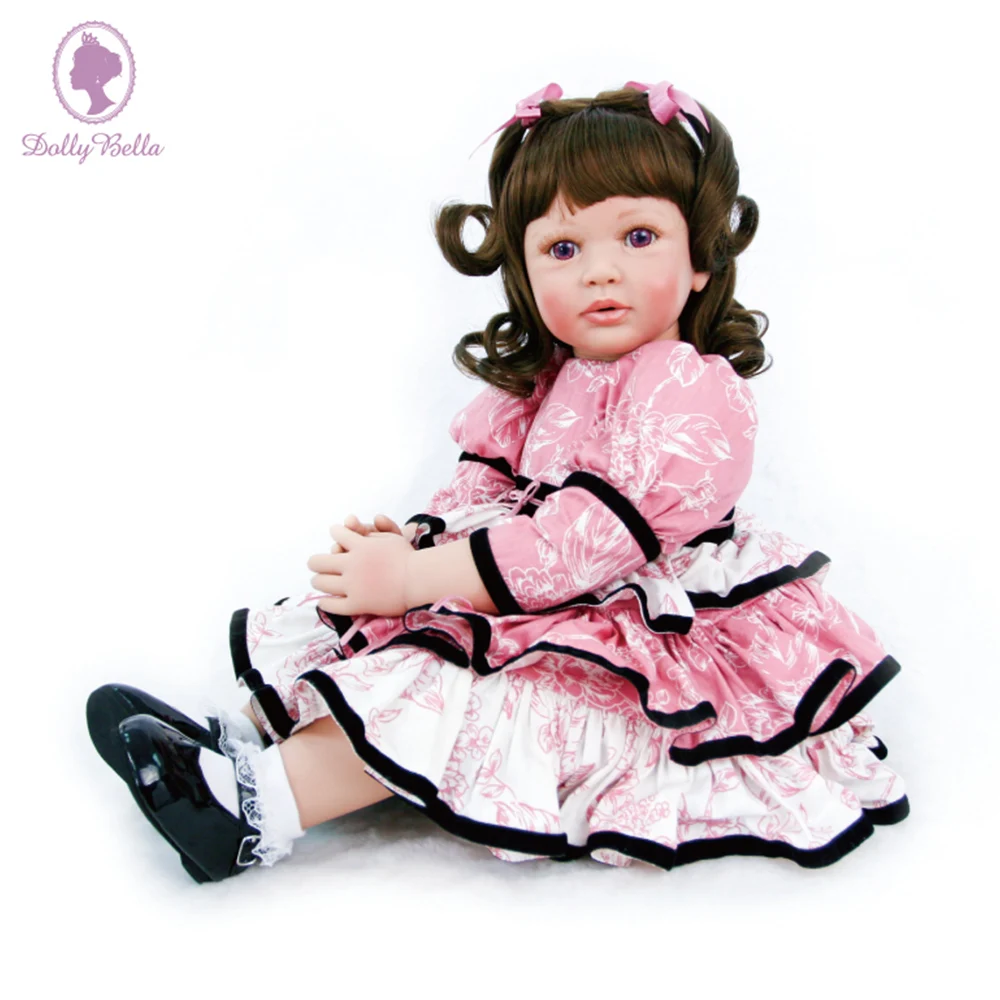 

24Inch Huge Baby Toddler Reborn Princess Girl Doll Realistic Cloth Body Bebe Silicone Dolls High-End Toys Dolls Children Gift