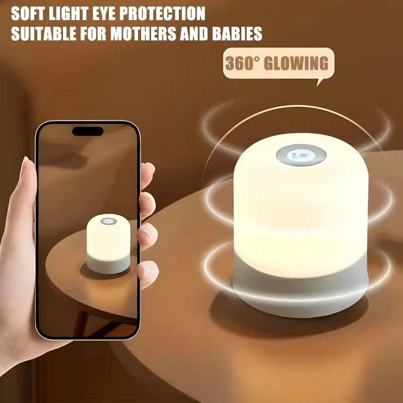 Touch Lamp for Bedroom, Table Lamps Rechargeable Remote Control 16Color Nightstand Light Breastfeeding Sleep Aid Portable