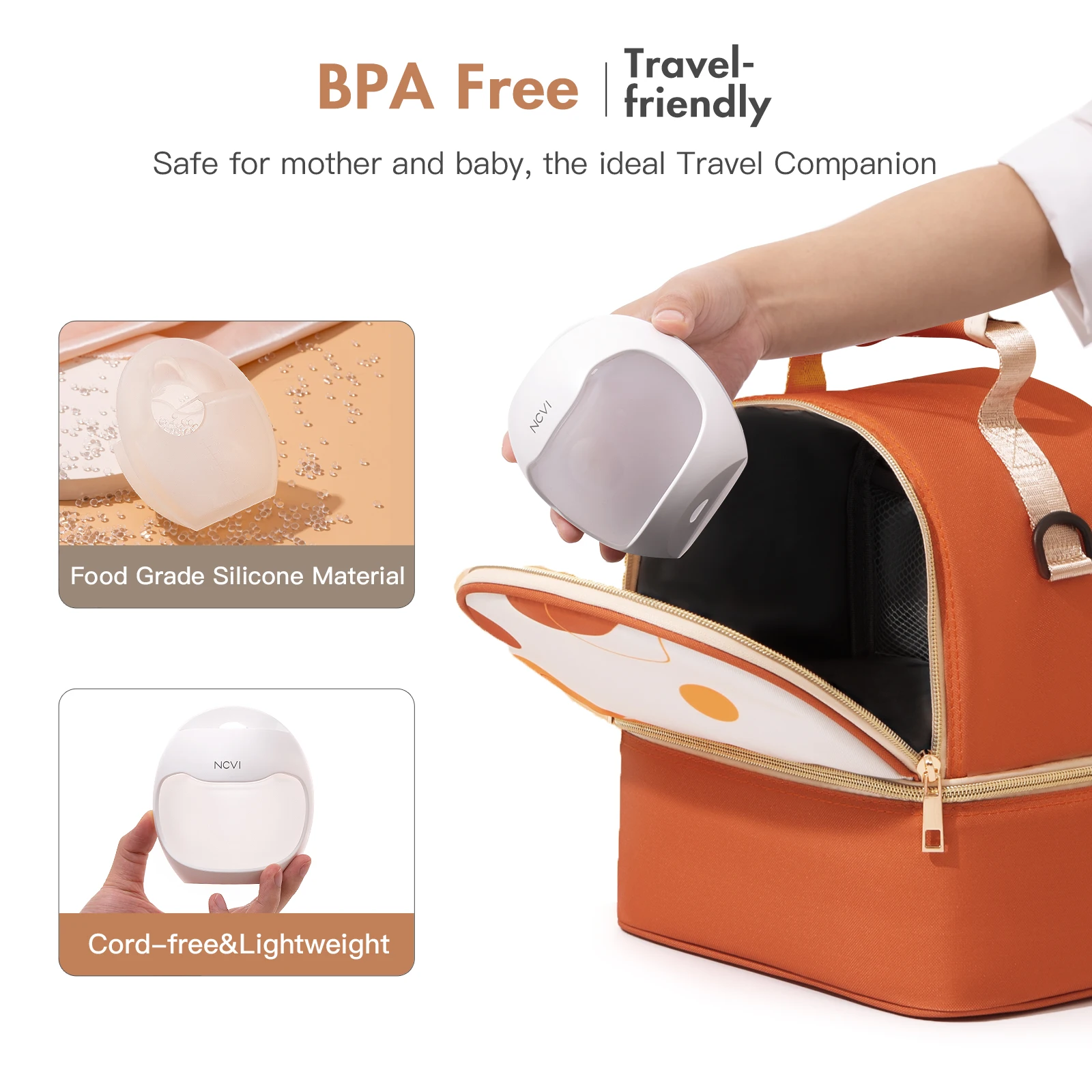 Breast Pump NCVI Manual Wearable Breast Pump Breastmilk Collector Hands-Free & Portable Natural Expression Breast Feeding Essentials
