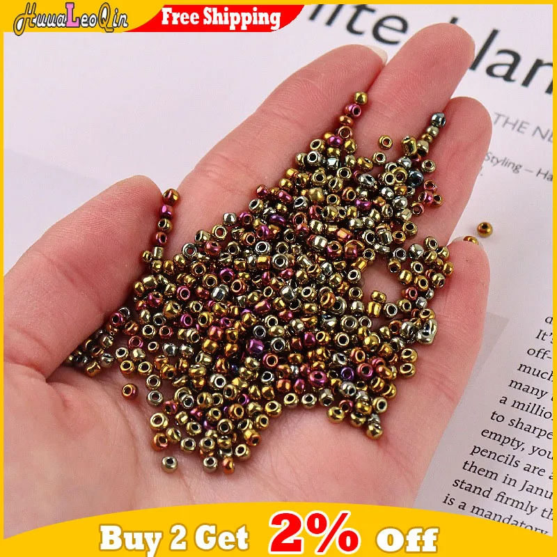 5g 1.5mm 2mm 3mm 4mm 금속 다채로운 유리 구슬 15/0 12/0 8/0 6/0 스페이서 씨앗 구슬 바느질 보석 만들기 DIY 바느질