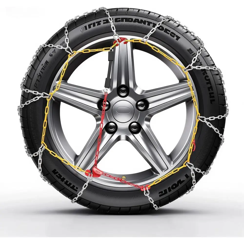 2PCS Snow Chains for SUV/Truck/Car in Snow, Sand, Mud and Ice, Universal Adjustable Emergency Portable Snow Tire Chains(KN150)