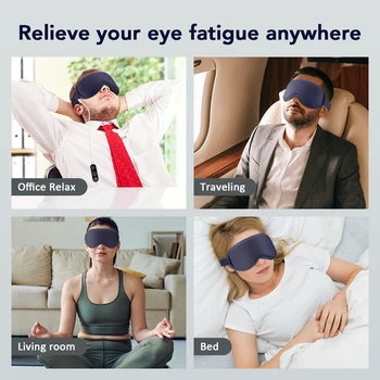 Hot Compress Electric Steam Eye Mask 3D Massage Constant Temperature Smart Timing Sleep Shading Sleeping Mask Eye Relief 6