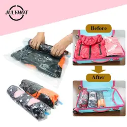 1Pcs Clothes Compression Storage Bags Hand Rolling Vacuum Transparent Clothing Packing Bag Space Saving Bag For Home Travel