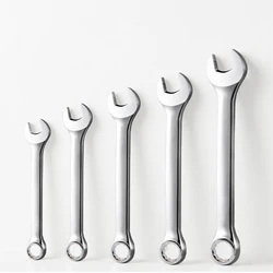Metric Combination Wrench - Plum Blossom Ring & Open - ended Spanner for Automotive Repair and Hand Tools