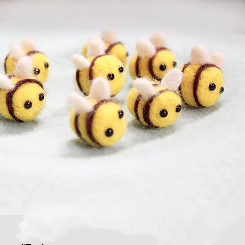Yellow bee pompom hair ball, 5-50pcs 20*25mm polyester, child DIY handmade material for hat clothing headdress wedding party