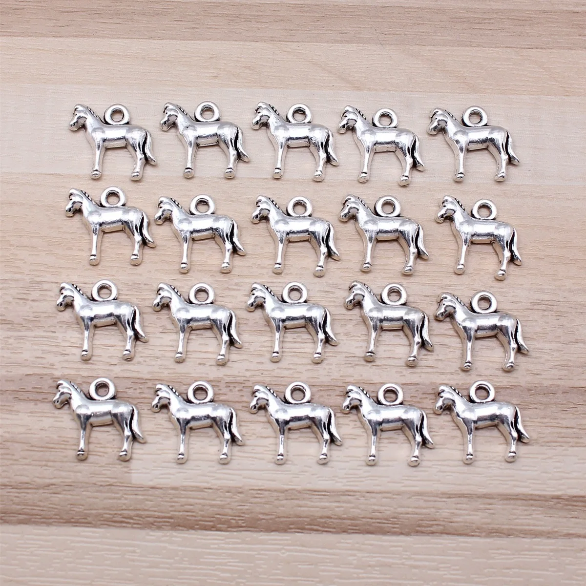 IFOCUS DIY 쥬얼리 제작용 말 부적, 아연 합금, 18x4mm, 0.71x0.5..