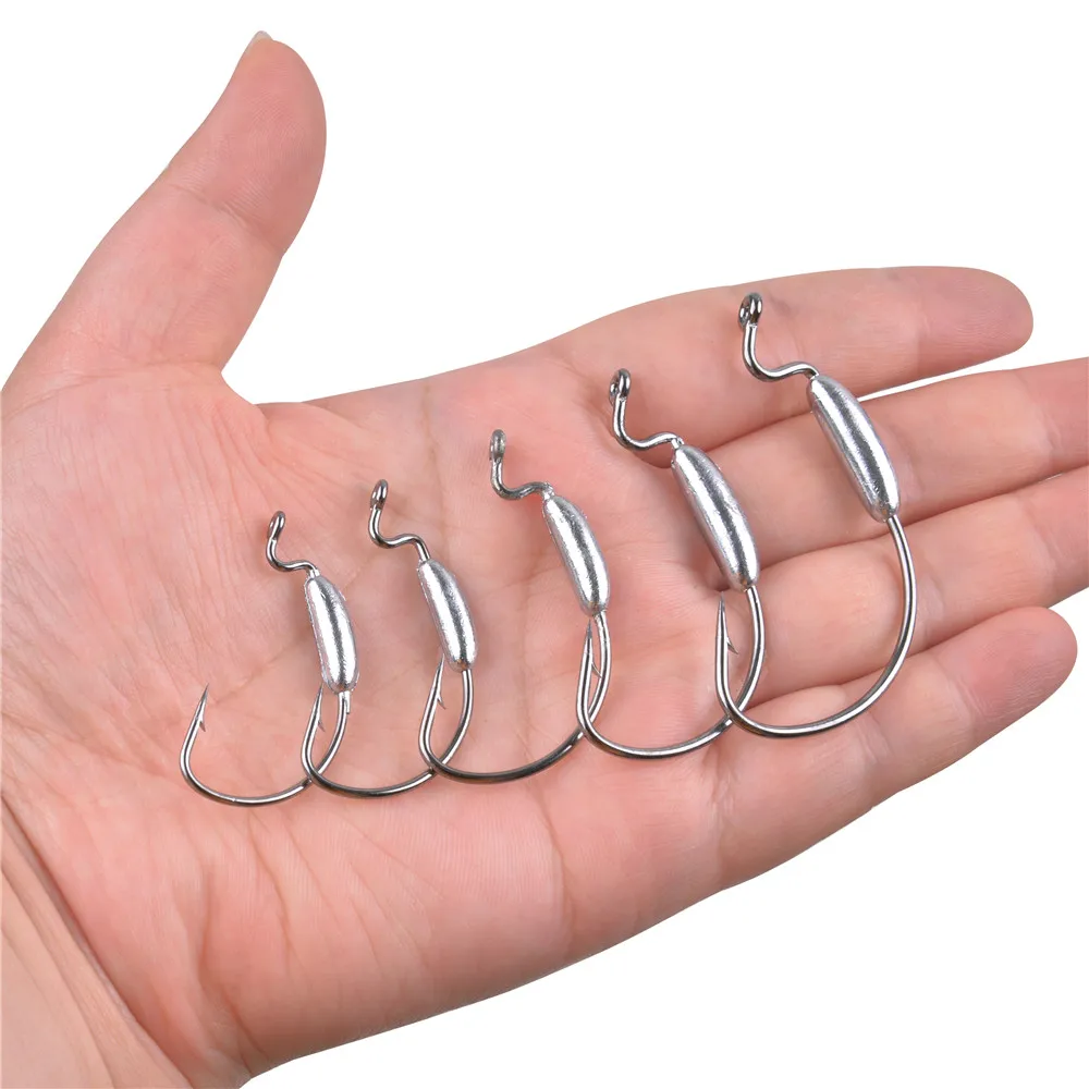 15 Stück Gewichtete Jighaken, Wurm-Swimbait-Haken mit breitem Gap für Texas Rig, Carolina Rig, Wurmköder, Jighaken – Detail 4