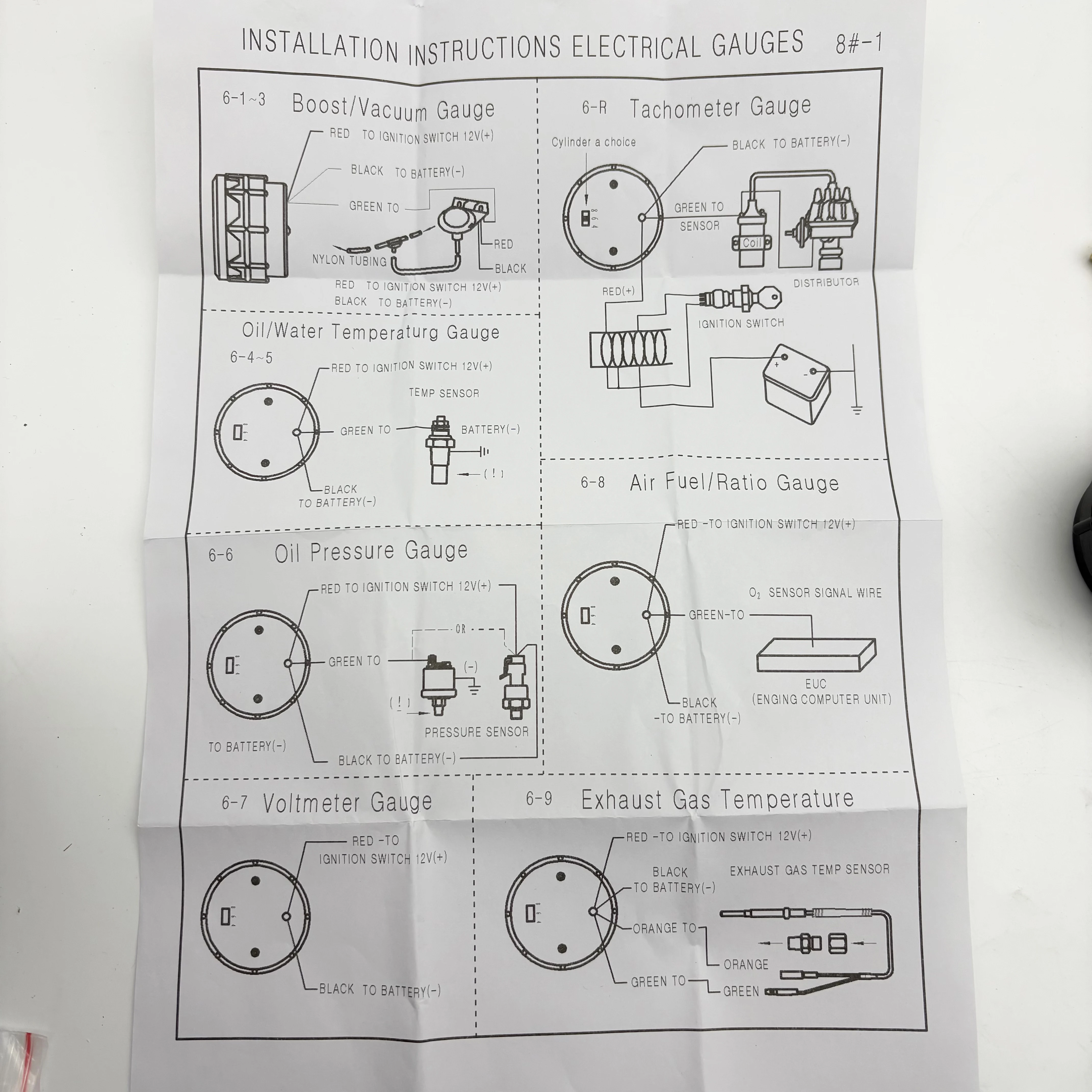 유니버셜 52mm EGT 게이지 블루 LED 디지털 배기 온도계 (12V 차량용)