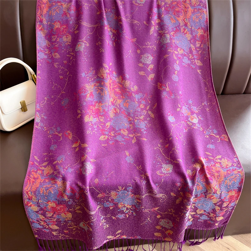 Elegant Women Paisley Scarf Cashmere Feeling Jaquard Pashmina Shawls Winter Tassel Wraps Femme Foulard Bufanda Poncho Stoles