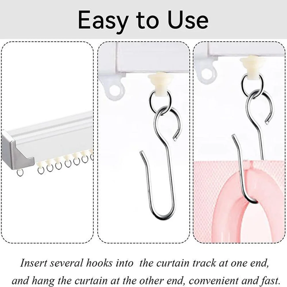 20PC Curtain pulley hook set curtain track PVC ball accessory silent pulley