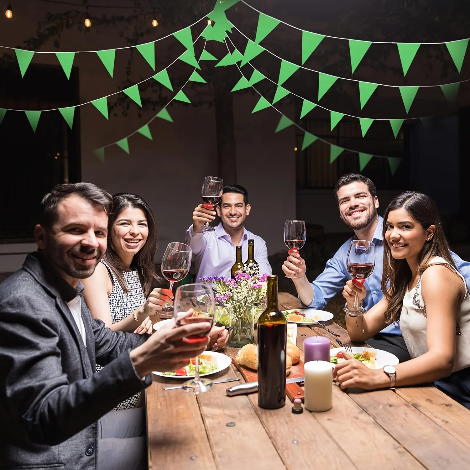 Party Decorations Flag Triangle Bunting Bulk Garland Grand Opening Mardi Gras Birthday Party Decoration Festival Celebration Outdoor