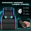 LED Gaming Massage Recliner Chair, Racing Style Single Living Room Sofa Comfortable Ergonomic Home Theater Seating, Chairs 3