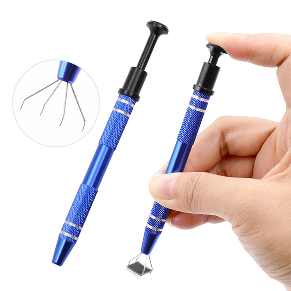 Four Claw Electronic Component Grabber Tweezers IC Extractor Pickup BGA Chip Picker Patch IC Suck Pen Electronic Repair Tools